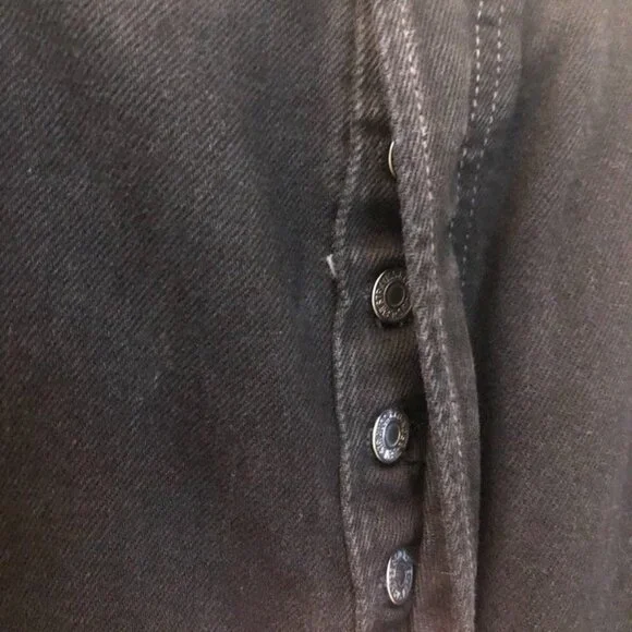 Levi's Men's 501 Black Denim Jeans Button Fly 42 x 32 - Picture 7 of 11